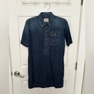 RALPH LAUREN XS DENIM SHIRT SHIFT DRESS W POCKETS